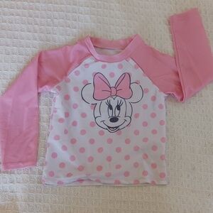 Long-sleeved Swim shirt sun guard w/Minnie Mouse Girl's 4T